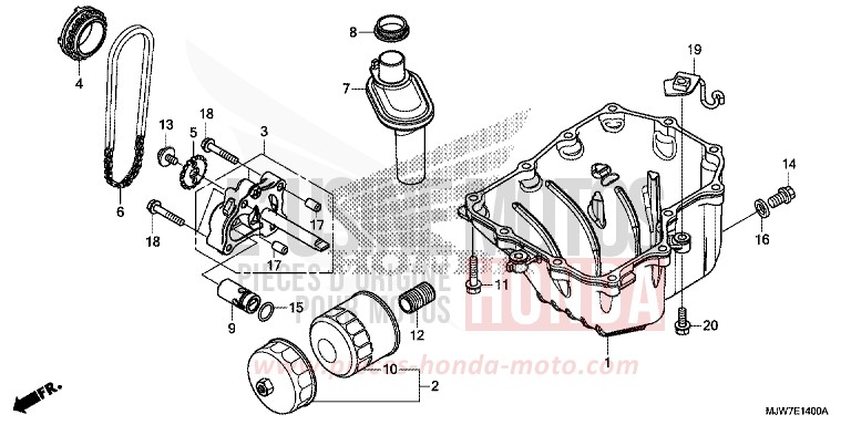 OELWANNE/OELPUMPE von CB500F ROSS WHITE (NH196) von 2016