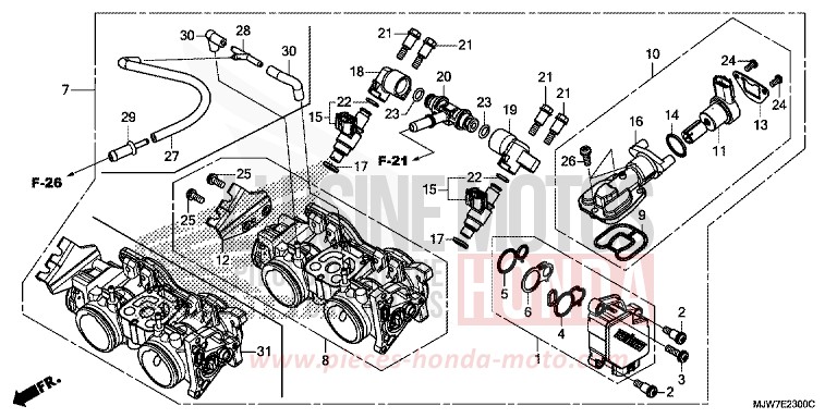 DROSSELKLAPPENGEHAEUSE von CB500F ROSS WHITE (NH196) von 2016