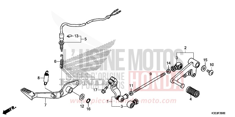 PEDAL von CBR300R ROSS WHITE (NH196) von 2015