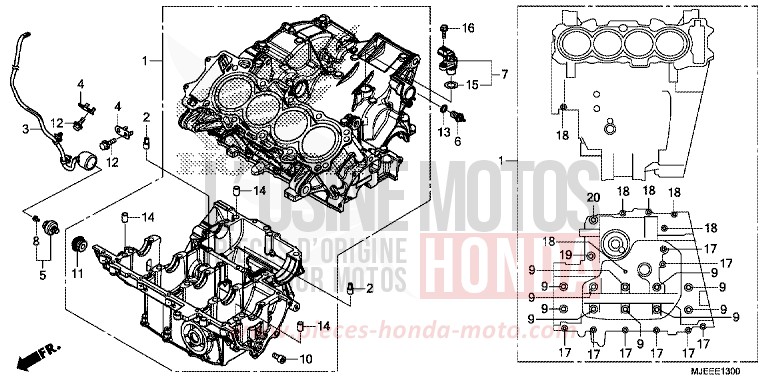 KURBELGEHAEUSE von CB650F MAT GUNPOWDER BLACK METALLIC (NH436) von 2014