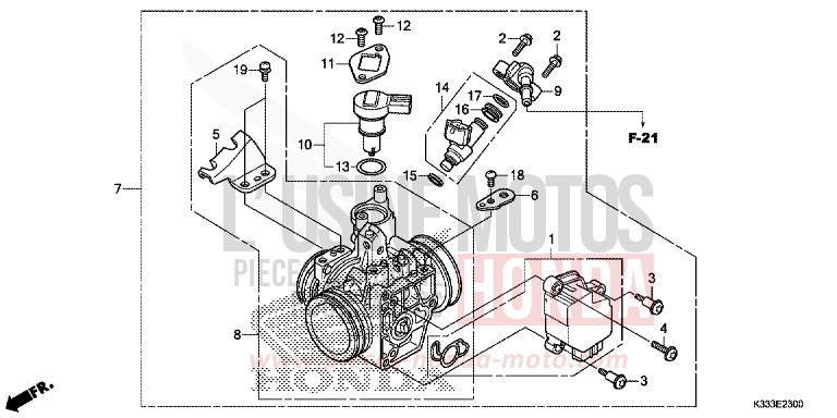 DROSSELKLAPPENGEHAEUSE von CBR300R CANDY ENERGY ORANGE (YR249) von 2016