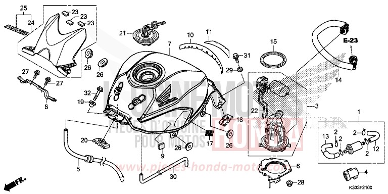 KRAFTSTOFFTANK von CBR300R MAT GUNPOWDER BLACK METALLIC (NH436) von 2016