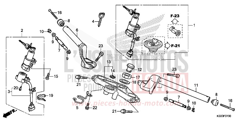 ROHRGRIFF/OBERE BRUECKE von CBR300R ROSS WHITE (NH196) von 2016