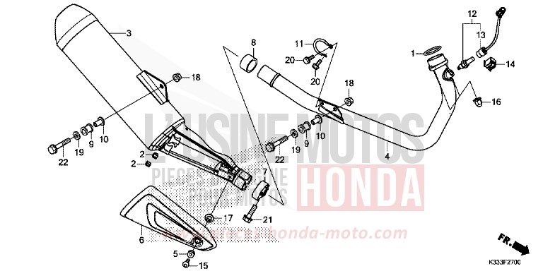 ABGAS-SCHALLDAEMPFER von CBR300R ROSS WHITE (NH196) von 2016