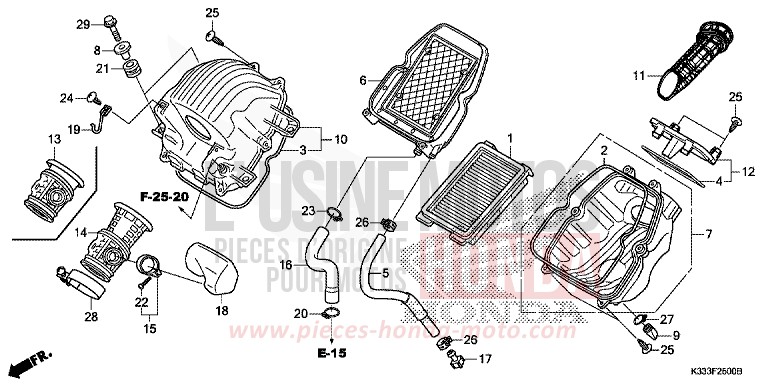 LUFTFILTER von CBR300R CANDY ENERGY ORANGE (YR249) von 2016