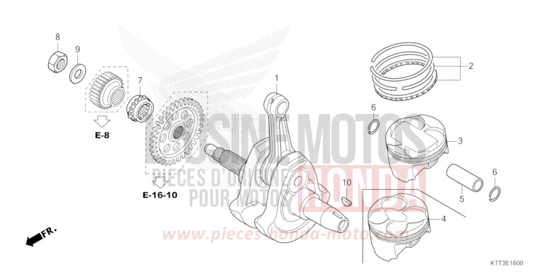 KURBELWELLE/KOLBEN von CRF300LRA EXTREME RED (R292) von 2021