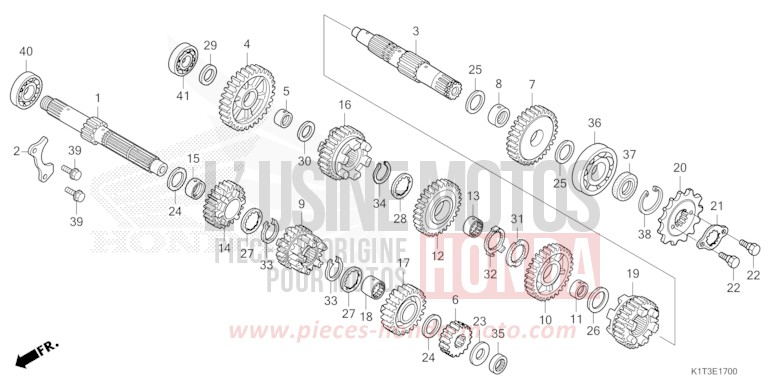 GETRIEBE von CRF300LA EXTREME RED (R292) von 2021