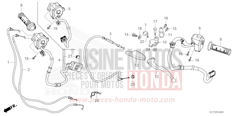 HEBELGRIFF/SCHALTER/KABEL von CRF300LRA EXTREME RED (R292) von 2021