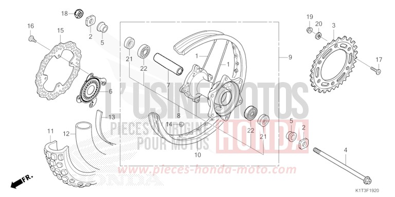 HINTERRAD von CRF300LA EXTREME RED (R292) von 2021