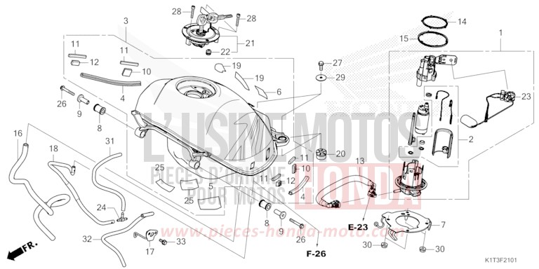 KRAFTSTOFFTANK (CRF250LR/LRA,CRF300LR/LRA) von CRF300LRA EXTREME RED (R292) von 2021