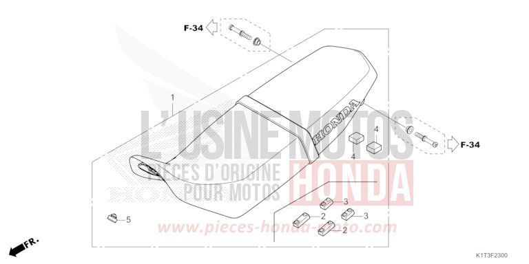 SITZ von CRF300LA EXTREME RED (R292) von 2021