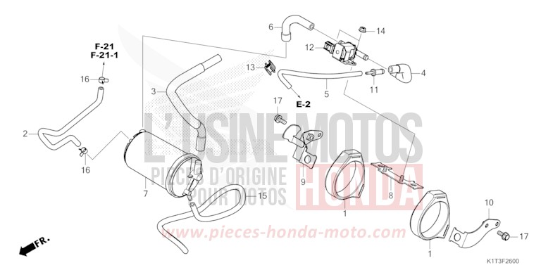 AKTIVKOHLEBEHAELTER von CRF300LA EXTREME RED (R292) von 2021