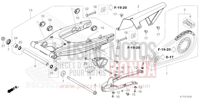 SCHWINGE von CRF300LRA EXTREME RED (R292) von 2021