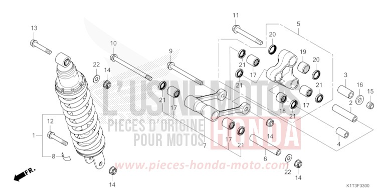 KISSEN, HINTEN von CRF300LRA EXTREME RED (R292) von 2021