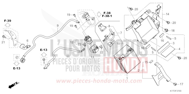 BATTERIE von CRF300LA EXTREME RED (R292) von 2021