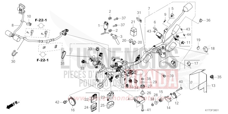 KABELBAUM (CRF250LR/LRA,CRF300LR/LRA) von CRF300LRA EXTREME RED (R292) von 2021