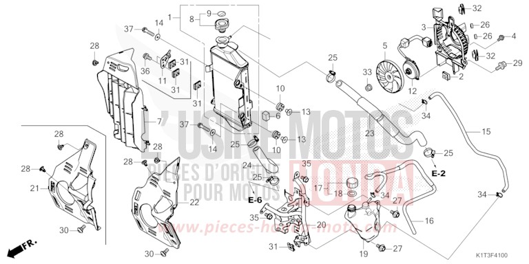 KUEHLER von CRF300LA EXTREME RED (R292) von 2021