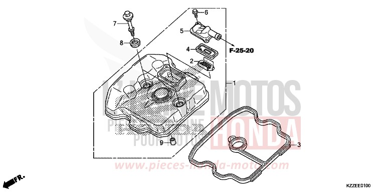 COUVERCLE DE CULASSE von CRF250RLA NOIR (NH1) von 2018