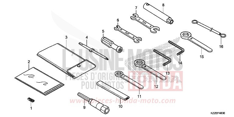 OUTILS von CRF250RLA NOIR (NH1) von 2018
