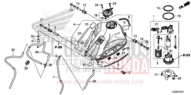 KRAFTSTOFFTANK (CRF250RL/RLA) von CRF250RLA EXTREME RED (R292) von 2018