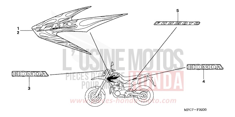 MARQUE/RAYURE von FMX650 NOIR (NH1) von 2005