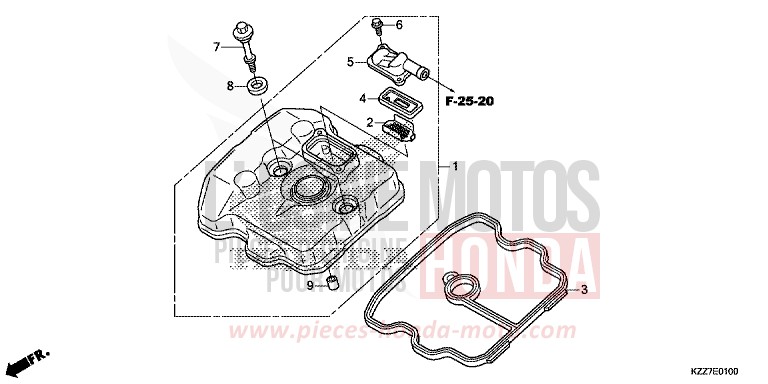 COUVERCLE DE CULASSE von CRF250RLA NOIR (NH1) von 2019
