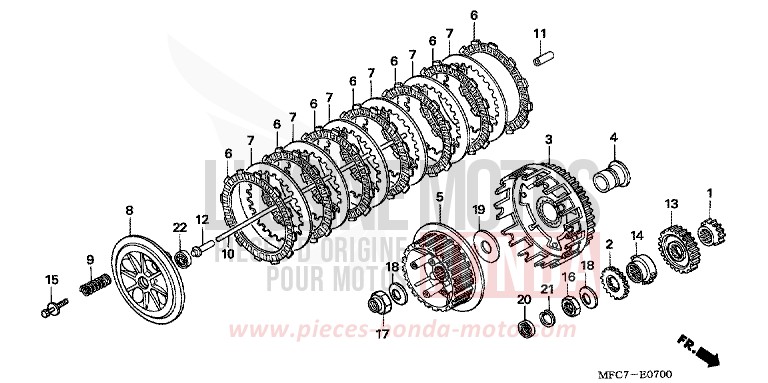 KUPPLUNG von FMX650 FIGHTING RED (R134) von 2005