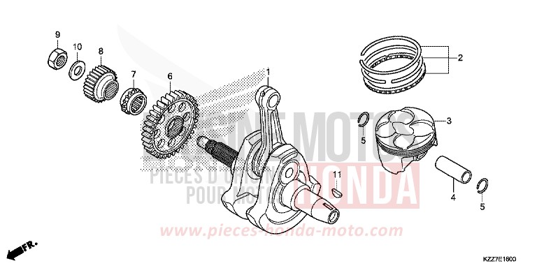 VILEBREQUIN/PISTON von CRF250RLA NOIR (NH1) von 2019