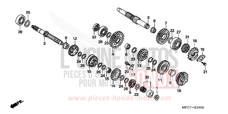 GETRIEBE von FMX650 FIGHTING RED (R134) von 2005