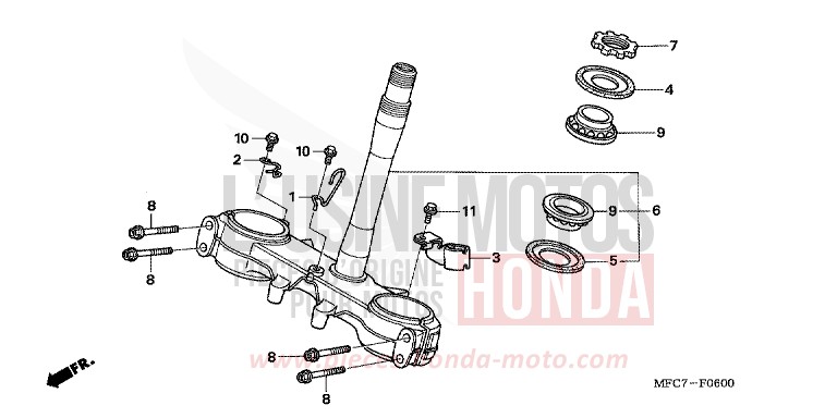 LENKSCHAFT von FMX650 FIGHTING RED (R134) von 2005