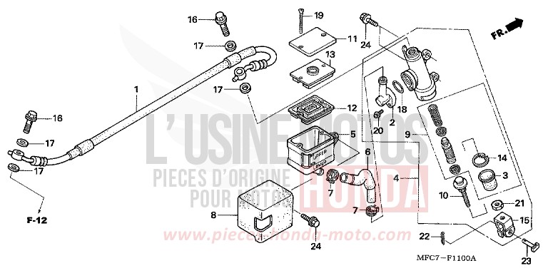 HAUPTBREMSZYLINDER, H. von FMX650 FIGHTING RED (R134) von 2005