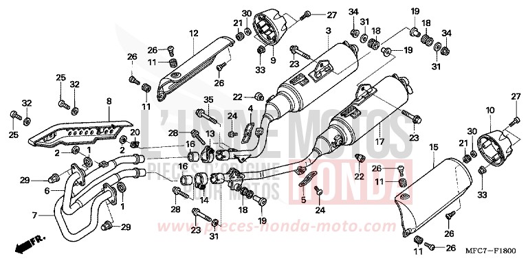 ABGAS-SCHALLDAEMPFER von FMX650 FIGHTING RED (R134) von 2005