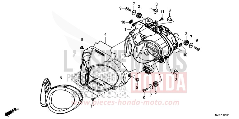 SCHEINWERFER (CRF250RL/RLA) von CRF250RLA EXTREME RED (R292) von 2019