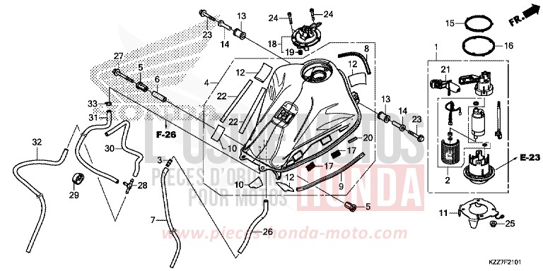 KRAFTSTOFFTANK (CRF250RL/RLA) von CRF250RLA EXTREME RED (R292) von 2019