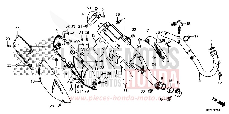 ABGAS-SCHALLDAEMPFER von CRF250RLA EXTREME RED (R292) von 2019