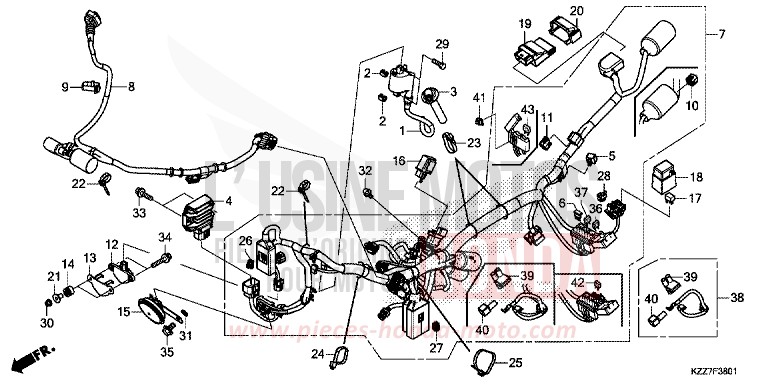 KABELBAUM (CRF250RL/RLA) von CRF250RLA EXTREME RED (R292) von 2019