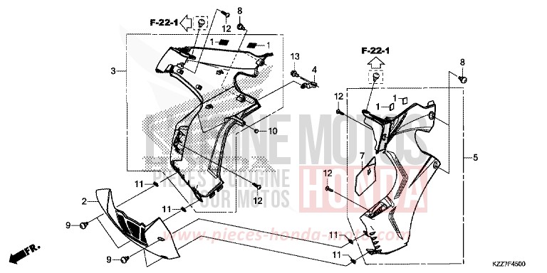 MITTLERER WINDLAUF von CRF250RLA EXTREME RED (R292) von 2019
