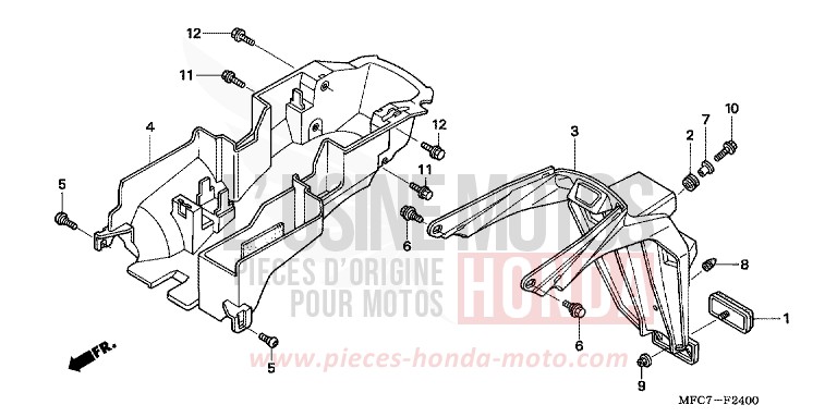 GARDE-BOUE ARRIERE von FMX650 NOIR (NH1) von 2006