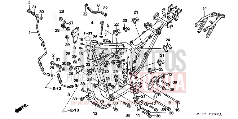 CARROSSERIE DE CHASSIS von FMX650 NOIR (NH1) von 2006