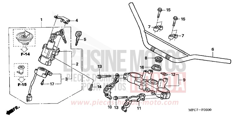 ROHRGRIFF/OBERE BRUECKE von FMX650 FIGHTING RED (R134) von 2006