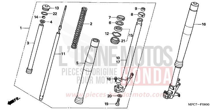 GABEL, VORNE von FMX650 FIGHTING RED (R134) von 2006