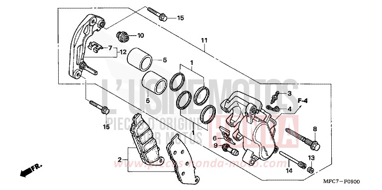 VORDERRAD-BREMSSATTEL von FMX650 FIGHTING RED (R134) von 2006