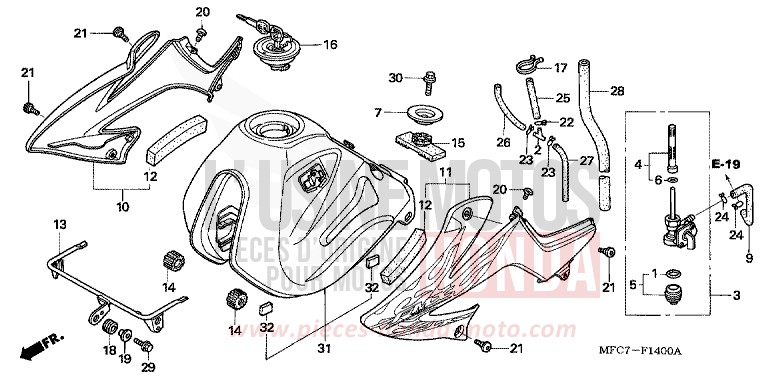 KRAFTSTOFFTANK von FMX650 FIGHTING RED (R134) von 2006