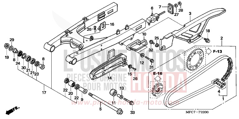 SCHWINGE von FMX650 FIGHTING RED (R134) von 2006