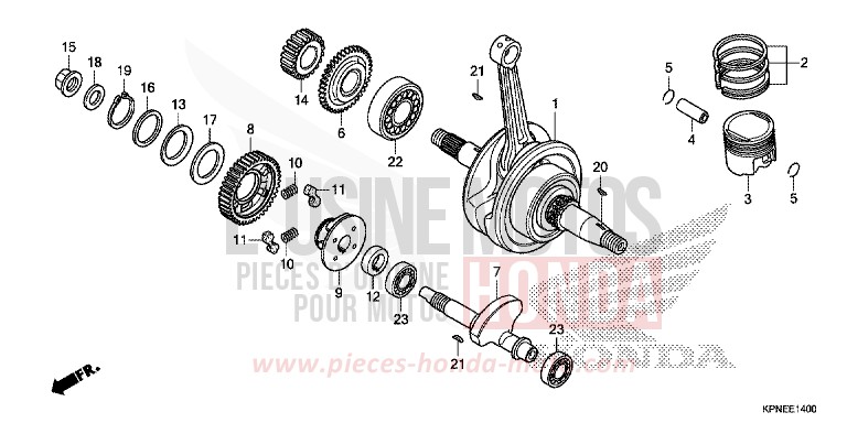 KURBELWELLE/KOLBEN von CBF125 PEARL SUNBEAM WHITE (NHA66) von 2015