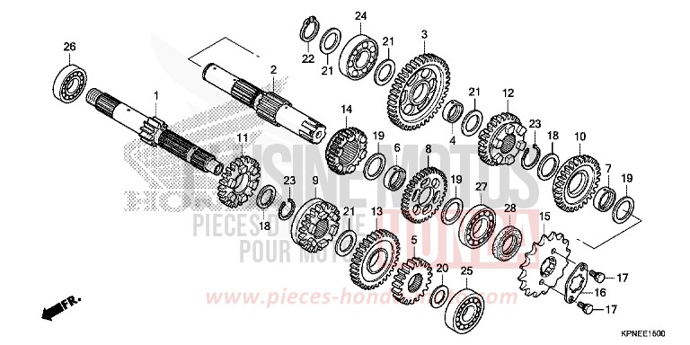 GETRIEBE von CBF125 PEARL SUNBEAM WHITE (NHA66) von 2015