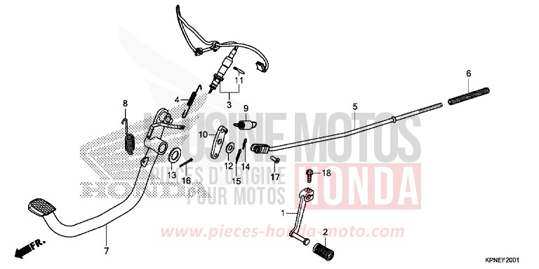 PEDAL (GLR1251WHH) von CBF125 PEARL SUNBEAM WHITE (NHA66) von 2017