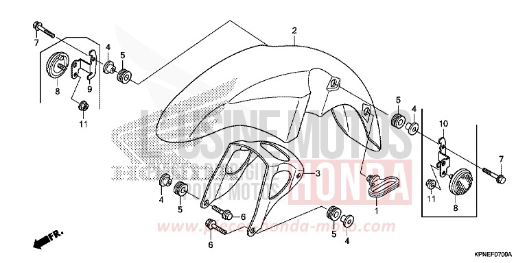 KOTFLUEGEL, VORNE von CBF125 CANDY BLAZING RED (R195) von 2017