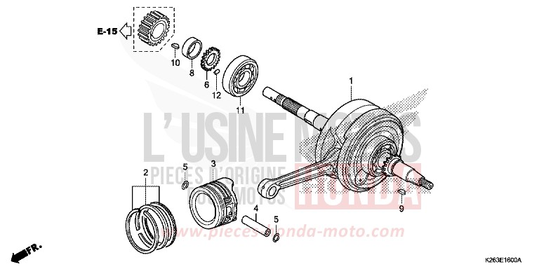 KURBELWELLE/KOLBEN von MSX125 ASTEROID BLACK METALLIC (NHA35) von 2013