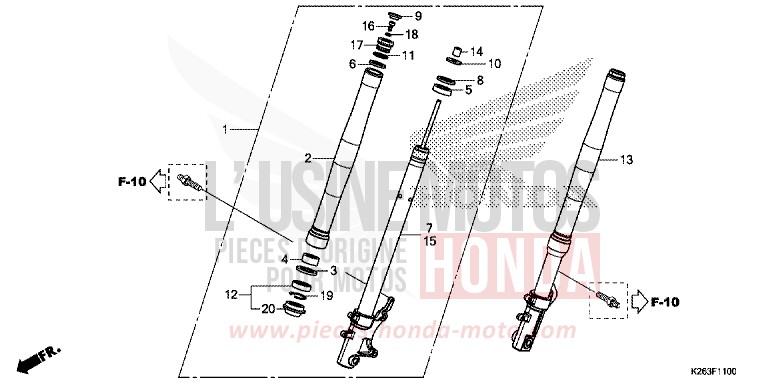 GABEL, VORNE von MSX125 ASTEROID BLACK METALLIC (NHA35) von 2013